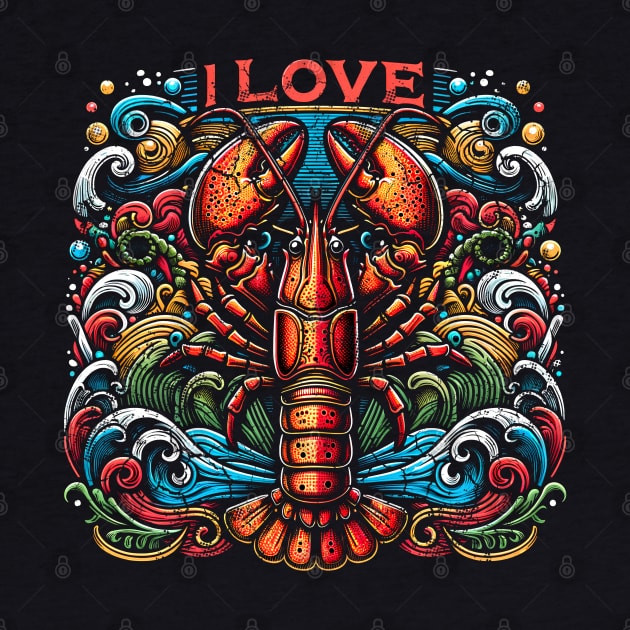 I Love Crawfish Boil Crawdad Crayfish Mudbugs by E